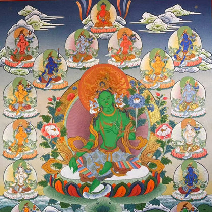 二十一度绿度母唐卡