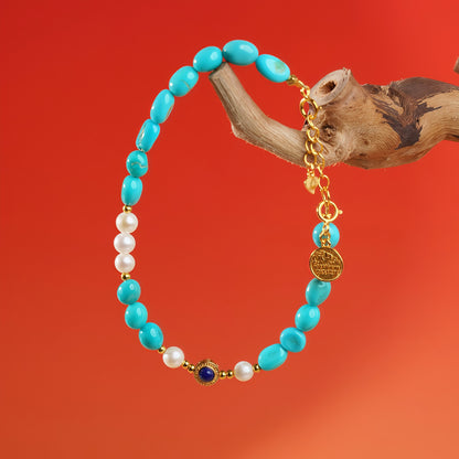 Potalapalace Accessories Handmade Natural Turquoise Bracelet