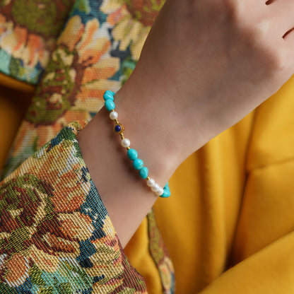 Potalapalace Accessories Handmade Natural Turquoise Bracelet